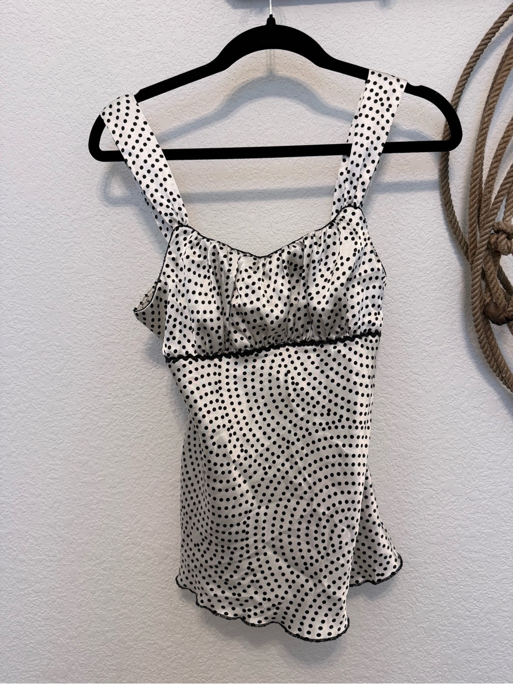 Vintage Y2K A. Byer Polka Dot Satin Cami Top - Size M